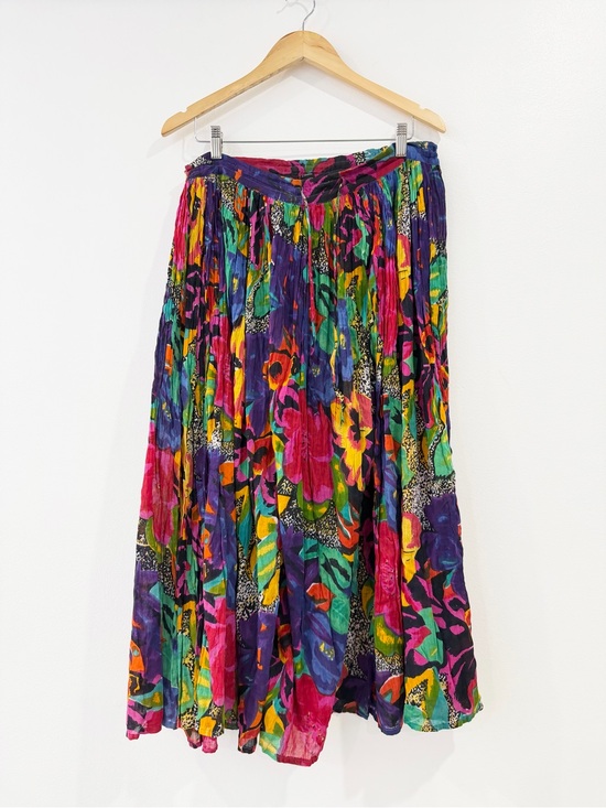 Phool Dresses & Skirts - Phool Vintage M Pull-on Floral Maximal Funky Tiered‎ Maxi Midi Skirt